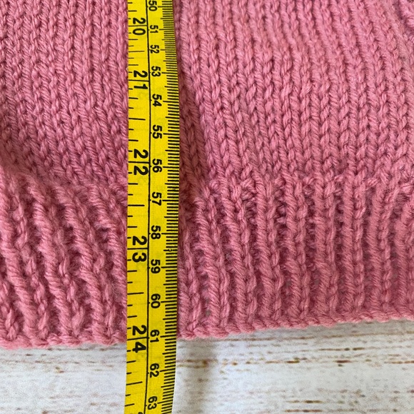 Handmade Vintage Knit Cardigan | Pink & Cream Fair Isle | Size Women’s Small | B - Picture 8 of 8